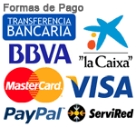 MasterCard, Maestro, Visa, Amex